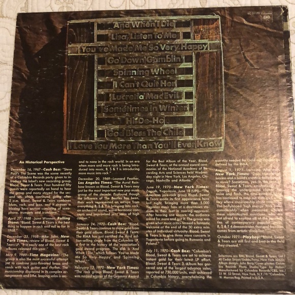 Blood, Sweat and Tears Greatest Hits vinyl album - Picture 3 of 9